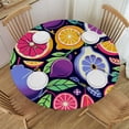 thumbnail image 1 of PIKWEEK Round Fitted Tablecloth Apples Grapefruit Lemon Round Table Cloth with Elastic Edged Color Fruit Waterproof Wipeable Table Cover, 1 of 7