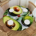 thumbnail image 1 of PIKWEEK  Round Fitted Tablecloth Avocado Fruits Leaves Pattern Table Cloth with Elastic Edged Waterproof Wipeable Round Table Cover for Patio Parties Outdoor Decor, 1 of 7