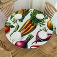thumbnail image 1 of PIKWEEK Round Fitted Tablecloth Broccoli Pumpkin Eggplant Round Table Cloth with Elastic Edged Vegetables Print Waterproof Wipeable Table Cover, 1 of 7