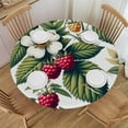 thumbnail image 1 of PIKWEEK  Round Fitted Tablecloth Watercolor Raspberry Strawberry Round Table Cloth with Elastic Edged Fruit Pattern Waterproof Wipeable Table Cover, 1 of 7