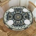 thumbnail image 1 of PIKWEEK  Round Table Cloth,Moon Mandala with Zodiac Signs Elastic Stretch Tablecloth for Dining, Kitchen, Wedding, Parties, Fits Tables, 1 of 7