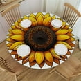 thumbnail image 1 of PIKWEEK  Round Table Cloth,Tuscany Sunflowers Elastic Stretch Tablecloth for Dining, Kitchen, Wedding, Parties, Fits Tables, 1 of 7