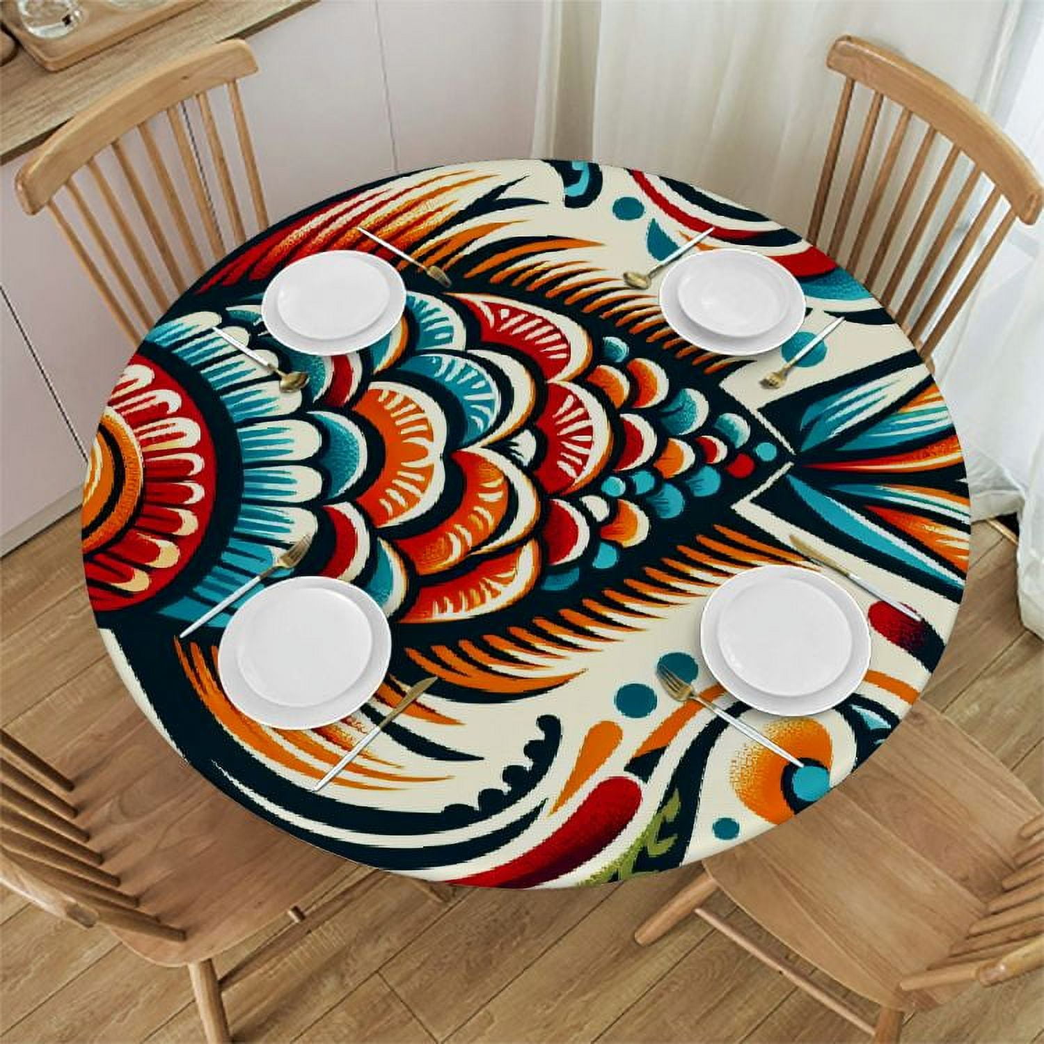 PIKWEEK Round Tablecloth Beautiful Fish for Picnic Dining Kitchen ...