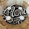 thumbnail image 1 of PIKWEEK Round Tablecloth Summer Aloha Hibiscus Flower Coconut Tree White, 1 of 8