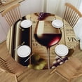 thumbnail image 1 of PIKWEEK  Round Tablecloth,Vintage Style Wine Collage Indoor &amp; Outdoor Table Cover for Christmas, Thanksgiving, Event,Fits Tables, 1 of 7