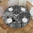 thumbnail image 1 of PIKWEEK Round Tablecloth with Elastic Edge - Spider Web Silhouette Fear Graphic Flat - Table Cover for Patio, Kitchen and Dining Room, 1 of 7