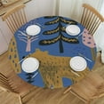 thumbnail image 1 of PIKWEEK Round Vinyl Fitted Tablecloth with Flannel Backing Elastic Table Cloth Waterproof Oil-Proof Plastic Table Cover Forest Polar Bear Round Tablecloth, 1 of 7