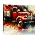 thumbnail image 1 of PIKWEEK  Rustic Truck Canvas Wall Art Old Car Pictures Farmhouse Living Room Wall Decor Country Style ArtworkPosters Paintings (Red) 16*12inch/20*16inch, 1 of 6