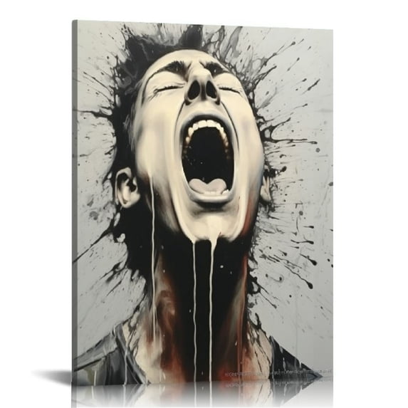 PIKWEEK Screaming Man Canvas Poster Wall Art Decor Print Picture Paintings for Living Room Bedroom Decoration Frame 12x16 in