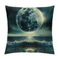 thumbnail image 1 of Wuche Sea Throw Pillow Covers Full Huge Moon Landscape Ocean Wave Scenic Night Sky Cloud Rain Bubble  Decor Comfortable Soft Bedroom Indoor Room Office Square Pillow Covers Multiple specifications, 1 of 5