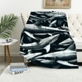 thumbnail image 1 of PIKWEEK  Shark  Blanket Ferocious Shark Bed Blanket for Kids Boys Underwater World Oasis Throw Blanket Ocean Animal Blue   Blanket,Room Home Dorm Decorative Twin, 1 of 6