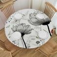 thumbnail image 1 of Wuche  Small Round Tablecloth, Black and White Washable Polyester Table Cloth for, Blooming Flowers with Butterflies and Bees Creatures Nature, for Holiday Dining Table, Dinner, Party White, 1 of 7