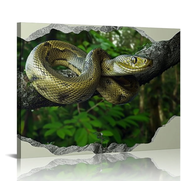 PIKWEEK Snake Decal Art Decor 3D Smashed Kids Rattlesnake Sticker Mural Home