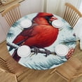 thumbnail image 1 of PIKWEEK  Snow Birds Round Fitted Tablecloth  Fitted Table Cloth for Round Table Waterproof Wipeable Round Elastic Table Cloth Circular Table Cover with Elastic Edge, 1 of 7