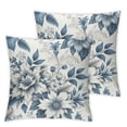 thumbnail image 1 of PIKWEEK Spring Flower Pillow Covers18x18 Watercolor Navy Blue Floral Farmhouse Decor Throw Pillows Case for Couch Seasonal Pillowcase Outdoor Decorative Cushion Cases for Sofa Bed Decorations Set of 2, 1 of 6