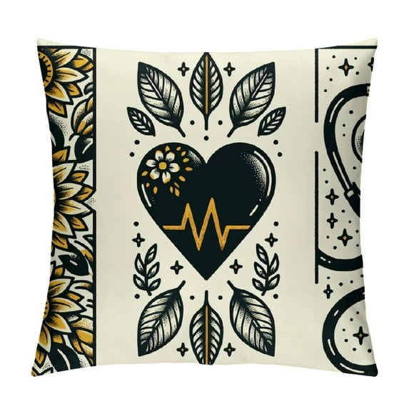 Wuche Spring Summer Sunflower Pillow Covers Yellow Home Decorations Cushion Case for Sofa Couch Farmhouse Outdoor Living Room Multiple specifications