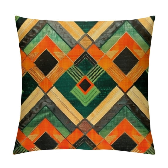PIKWEEK Square Pillow Geometric Plaid Embroidery Cut Velvet Cushion Case Luxury Modern Throw Pillow Cover Decorative Pillow for Couch Sofa Living Room Bedroom Multiple specifications