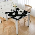 thumbnail image 1 of PIKWEEK Square Tablecloth, Full Width Single-Sided Printing, Minimal Dark Brush Stroke Landscape Abstract Shapes, 100% Polyester Fiber, Camping, Gatherings, Parties white, 1 of 7