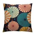 thumbnail image 1 of PIKWEEK  Square Throw Pillow Covers Colorful Japanese Umbrellas Pattern Pillow Cases Decorative for Home Bedroom Sofa Pillowcases Standard, 1 of 5