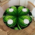 thumbnail image 1 of PIKWEEK  St. Patrick's Day Shamrocks Clovers Paid Round Fitted Tablecloth Elastic Edge Waterproof Oil-Proof Table Cover Stain-Resistant Table Cloth Fits Round Tables, 1 of 7