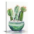 thumbnail image 1 of PIKWEEK  Succulent Plants Bathroom Decor Wall Art, Green Cactus Pictures Canvas Print, Botanical Paintings for Bedroom Living room Office Decoration, 1 of 5