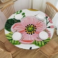 thumbnail image 1 of PIKWEEK  Summer Enjoy, Elastic Fitted Edged Round Tablecloth Waterproof Anti-Shrink Soft Polyester Table Cloth Washable Table Cover for Banquet Home Indoor or Outdoor, 1 of 7