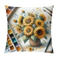 thumbnail image 1 of Wuche  Summer Sunflower Buffalo Plaid Bow Tie Throw Pillow Covers,  Stripes Cushion Case for Sofa Couch Multiple specifications, 1 of 5