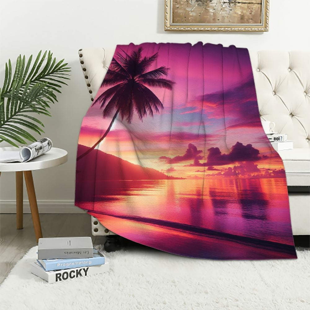 Sunset Landscape Throw Blanket