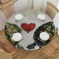 thumbnail image 1 of PIKWEEK Table Cloth Round Table Cover Turtle Valentine's Day Turtle Love You Long Time Gifts White, 1 of 8