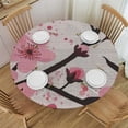 thumbnail image 1 of PIKWEEK Tablecloth Round Table Cover Spring Pink Chinese Cherry Blossom Flower Japan Plum White, 1 of 8