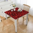 thumbnail image 1 of PIKWEEK Tablecloths Square Table Cover Red Leopard Pattern Printing white, 1 of 7