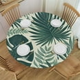 thumbnail image 1 of PIKWEEK Tablecloths Tropical Palm Leaves Jungle Leaf Round Table Cover White, 1 of 8