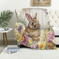 thumbnail image 1 of PIKWEEK Throw Blanket Rabbit Tulip Print Blanket Soft Fleece Throw Gifts Holiday Easter Decor Blankets for Couch Bed, 1 of 6