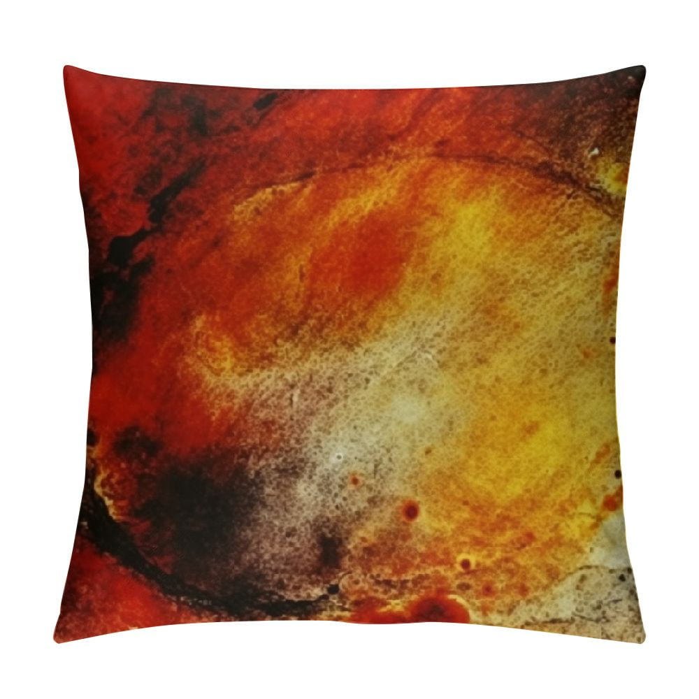 PIKWEEK Throw Pillow Covers Burnt Orange Abstract Red Tan Funky