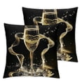 thumbnail image 1 of PIKWEEK Throw Pillow Covers Celebration Theme Glass Champagne with Splash Black Bubble Wine White Dinner for Couch Living Room 18 x 18 Inch Set of 2 Multiple specifications, 1 of 6