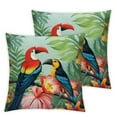 thumbnail image 1 of Wuche  Throw Pillow Covers Tropical Palm Tree Parrot Toucan Bird Summer Design Square Pillowcase for Home Decor Sofa Car Bedroom Pillow case ﻿2pc, 1 of 6