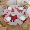thumbnail image 1 of PIKWEEK Valentine Gnomes, Elastic Fitted Edged Round Tablecloth Fade Resistant Anti-Shrink Table Cloth Washable Table Cover for Indoor or Outdoor and Anywhere You Wanna use it White, 1 of 7