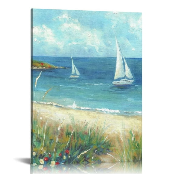 PIKWEEK Vintage Sailing off Gloucester Painting Poster - Retro Sailboat Print - Fine Art - Ocean Art - Gift for Men & Women - Nautical Decor for Ocean or Beach House 12*16in/16*20in 16x20 in