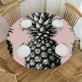 thumbnail image 1 of PIKWEEK Washable Round Tablecloth for Home Kitchen Outdoor Decoration Tropical Fruit Yellow Watercolor Pineapple Hot Pink White, 1 of 8