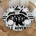 thumbnail image 1 of PIKWEEK Washable for Home Kitchen Outdoor Decoration Little Adventurer Bear Mountain Arrow Wild Animal Nature Forest Travel Round Tablecloth White, 1 of 8