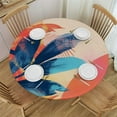 thumbnail image 1 of PIKWEEK Washable for Home Kitchen Outdoor Decoration Round Tablecloth Palm Leaves with Lush Branches and Leaves White, 1 of 8