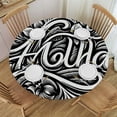 thumbnail image 1 of PIKWEEK Washable for Home Kitchen Outdoor Decoration Summer Beach Aloha Hawaii Quotes Words Tropical Palm Leaves Flower Round Tablecloth White, 1 of 8