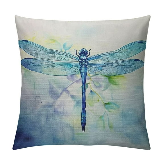Wuche Watercolor Dragonfly Pillow Cover Colorful Bright Fly Pillows Decorative Throw Pillows Farmhouse Decor for Home Cushion Case Multiple specifications