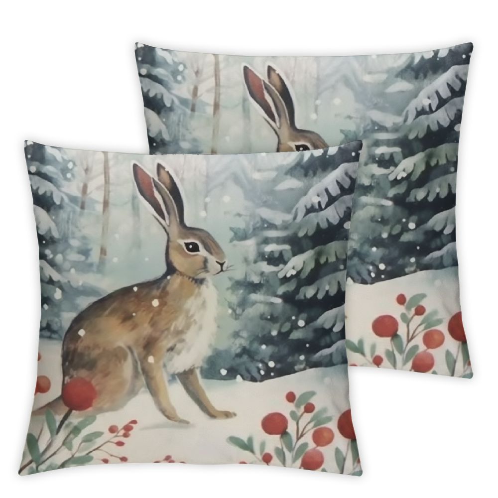 Curated visual reference: Visual Reference: Pikweek Watercolor Snowy Winter Woodland Animals Decorative Throw Pillow Covers