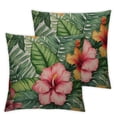 thumbnail image 1 of PIKWEEK  Watercolor Tropical Floral Pattern Burlap Throw Pillow Case Cushion Cover Sofa Outdoor Decorative Square 2pc, 1 of 6