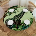 thumbnail image 1 of PIKWEEK Waterproof Resistant Fabric Lion Giraffe Round Tablecloth White, 1 of 8