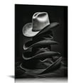thumbnail image 1 of PIKWEEK Western Cowboy Wall Art Posters, Cow Wall Art,Vintage Farmhouse Canvas Art Prints for Men's Bedroom Decor,Western Boots Straw Hat Guitar Decor Cowboy Wall Art, 1 of 4