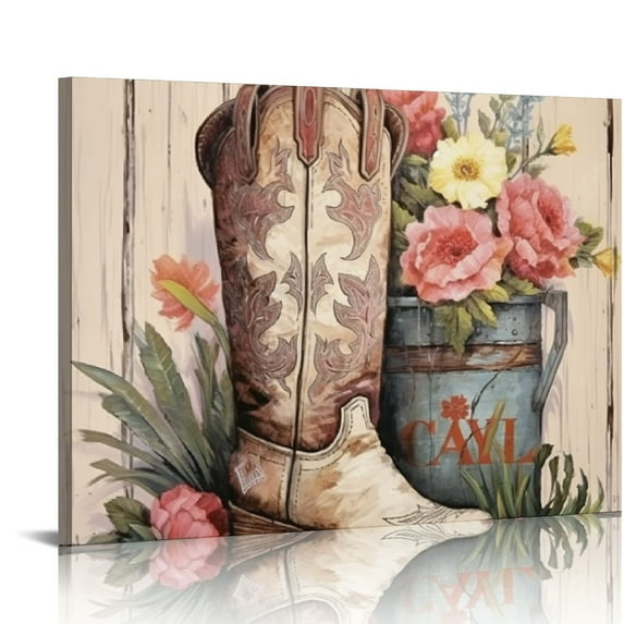 PIKWEEK Western Wall Decor for Woman - Rustic Wall Decor - Country Home Decor - Wall Decor for Girls, Tween Girls, Teen Girls Room Decor - Cactus Shabby chic Wall Art - Inspirational Farmhouse Boho