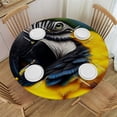 thumbnail image 1 of PIKWEEK  Yellow Parrot Macaw Round Fitted Tablecloth Elastic Edge Waterproof Oil-Proof Table Cover Stain-Resistant Table Cloth Fits Round Tables, 1 of 7