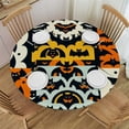 thumbnail image 1 of PIKWEEK bat Round Fitted Polyester Tablecloth with Elastic Edged, for Home Kitchen Restaurant Dining Tables, 1 of 7